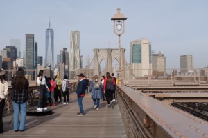 A beautiful day on the Brooklyn Bridge